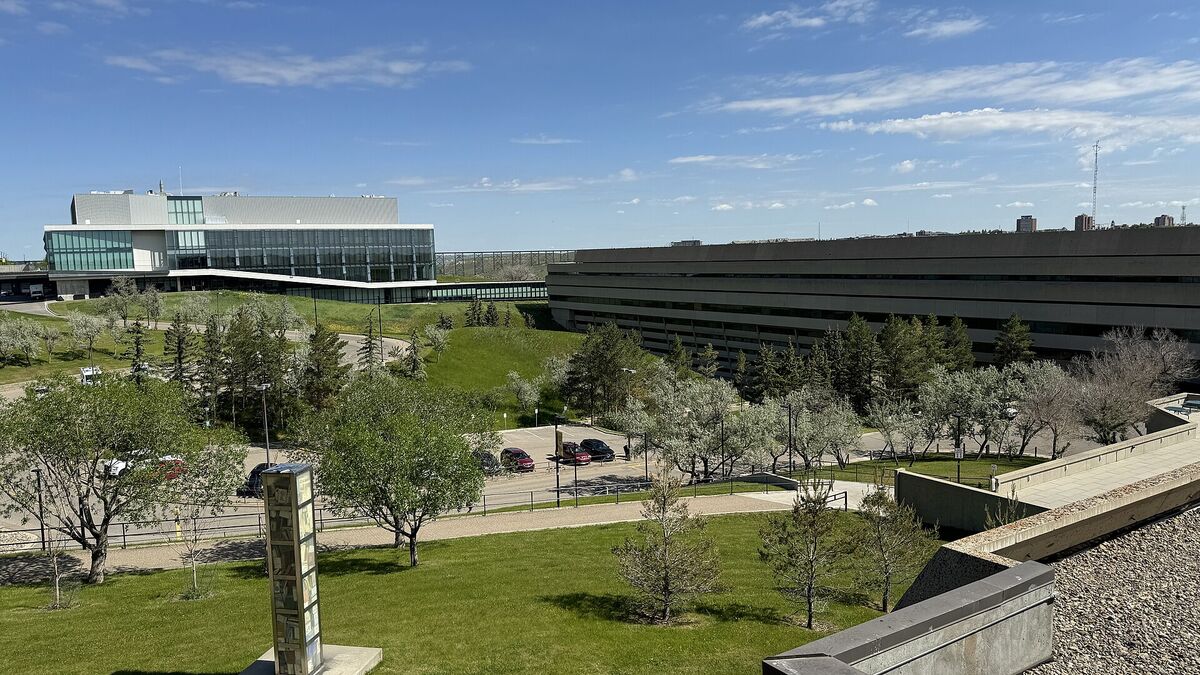 University of Lethbridge campus with Science Commons and University Hall