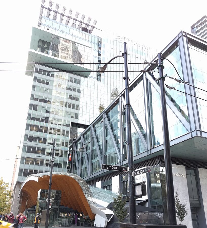 Telus Garden office tower at West Georgia and Seymour streets in Vancouver