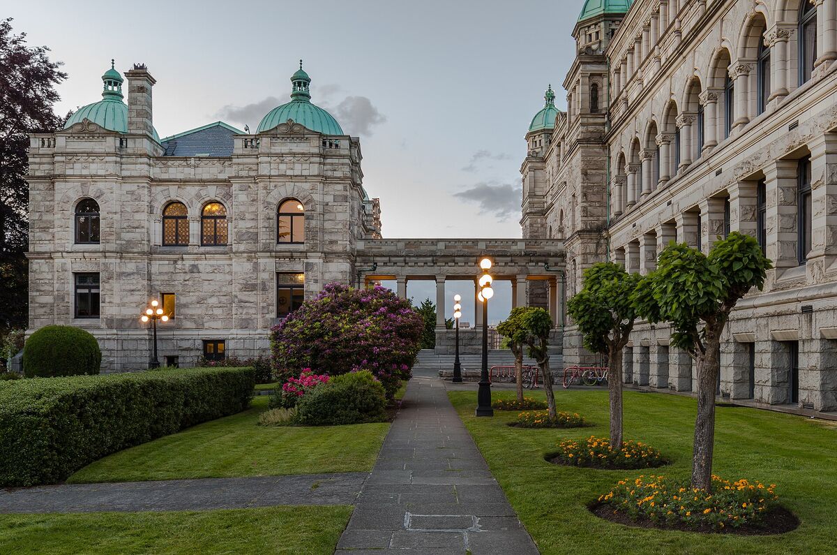 British Columbia Parliament Buildings and gardens in Victoria