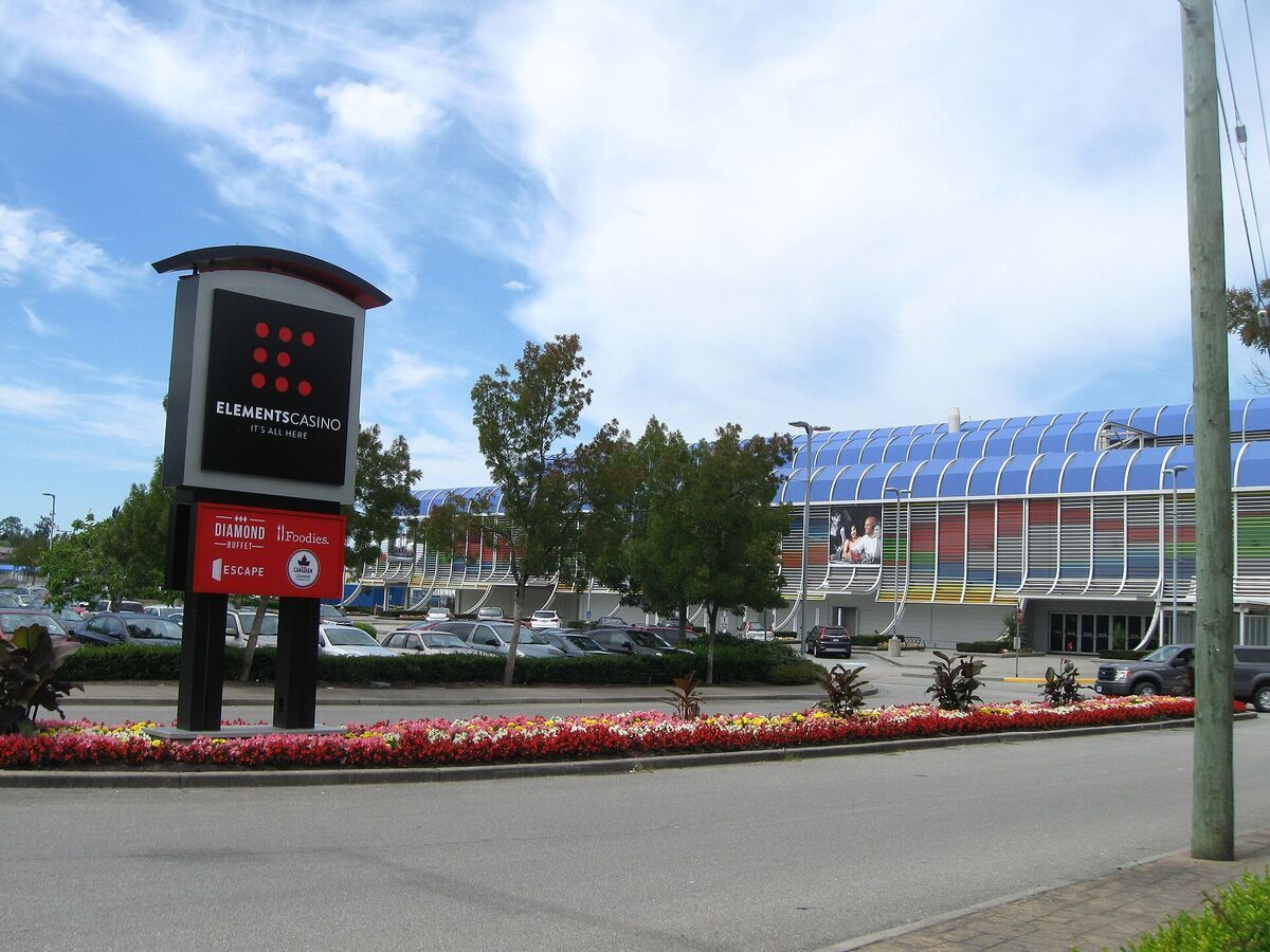 Elements Casino sign and building in Surrey, British Columbia