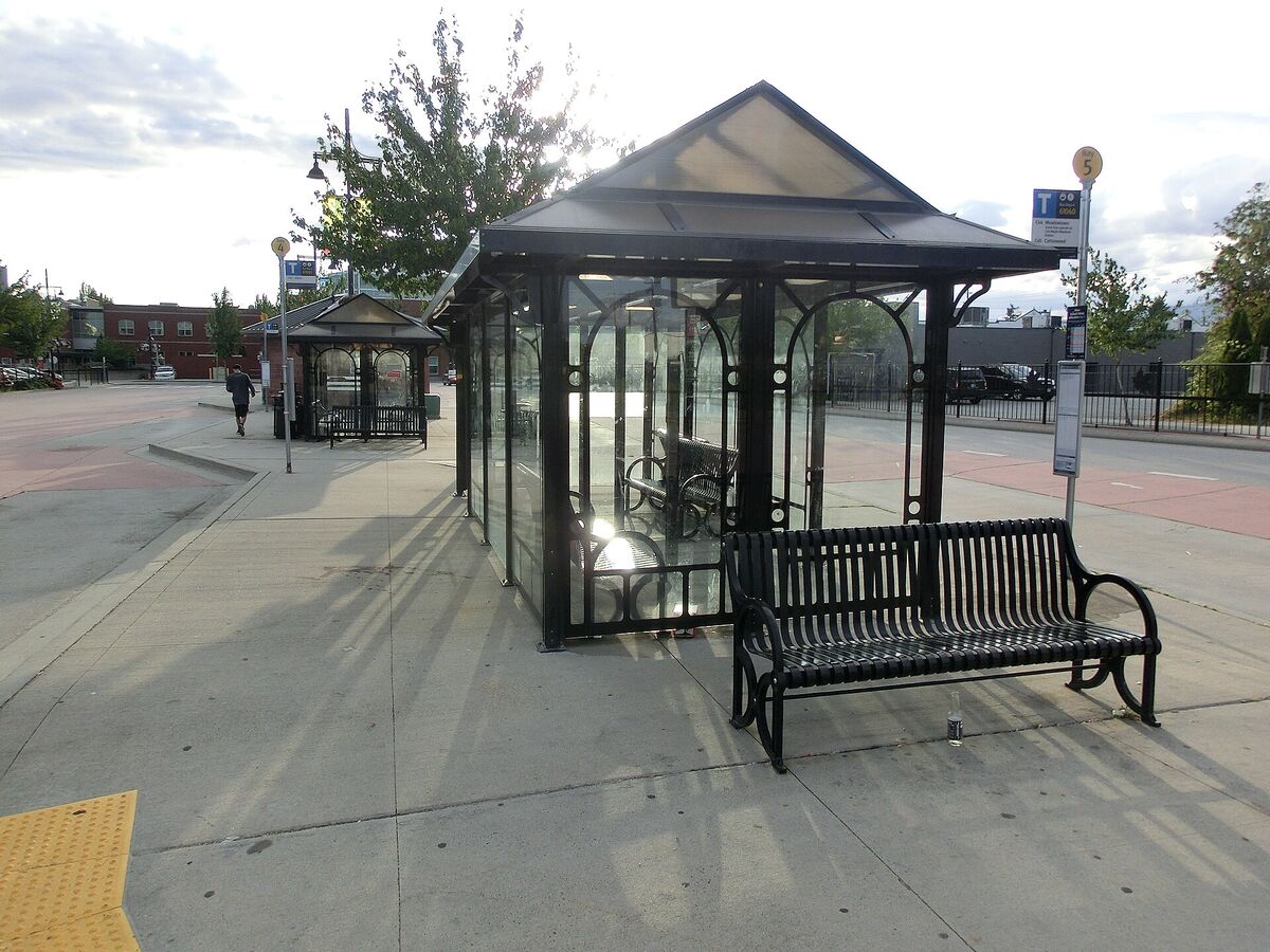 Bus shelters at the Haney Place transit exchange in downtown Maple Ridge